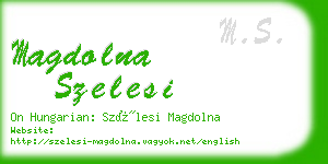 magdolna szelesi business card